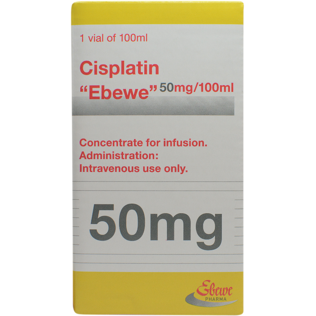 CISPLATIN EBEWE VIALS 50mg/100ml